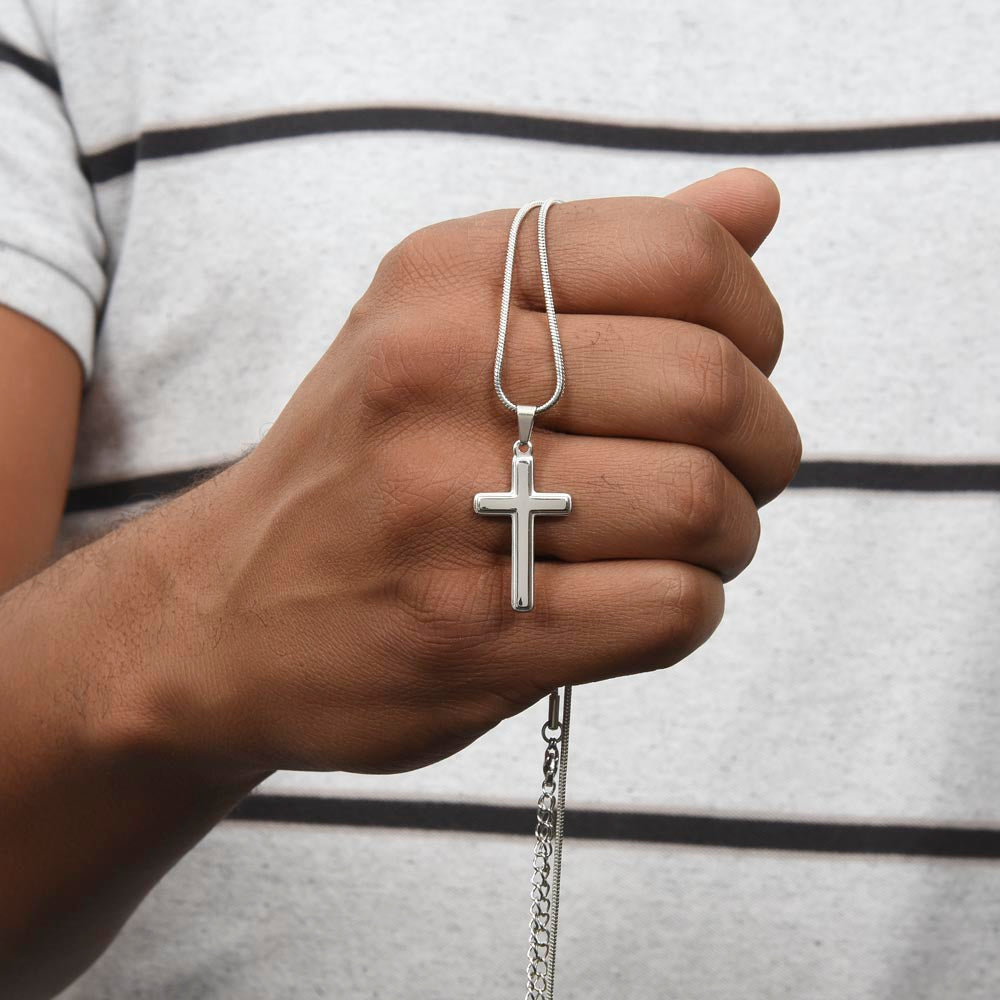 Cross Necklace with Snake Chain