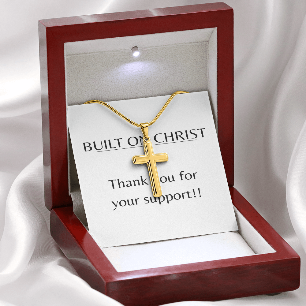 Cross Necklace with Snake Chain